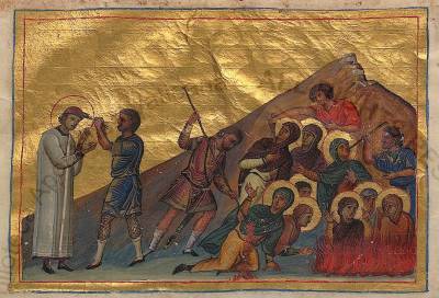 Holy 40 ascetic virgin martyrs and their teacher the Martyr Ammon the Deacon at Heraclea in Thrace