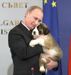 boyko borisov gives vladimir putin a dog
