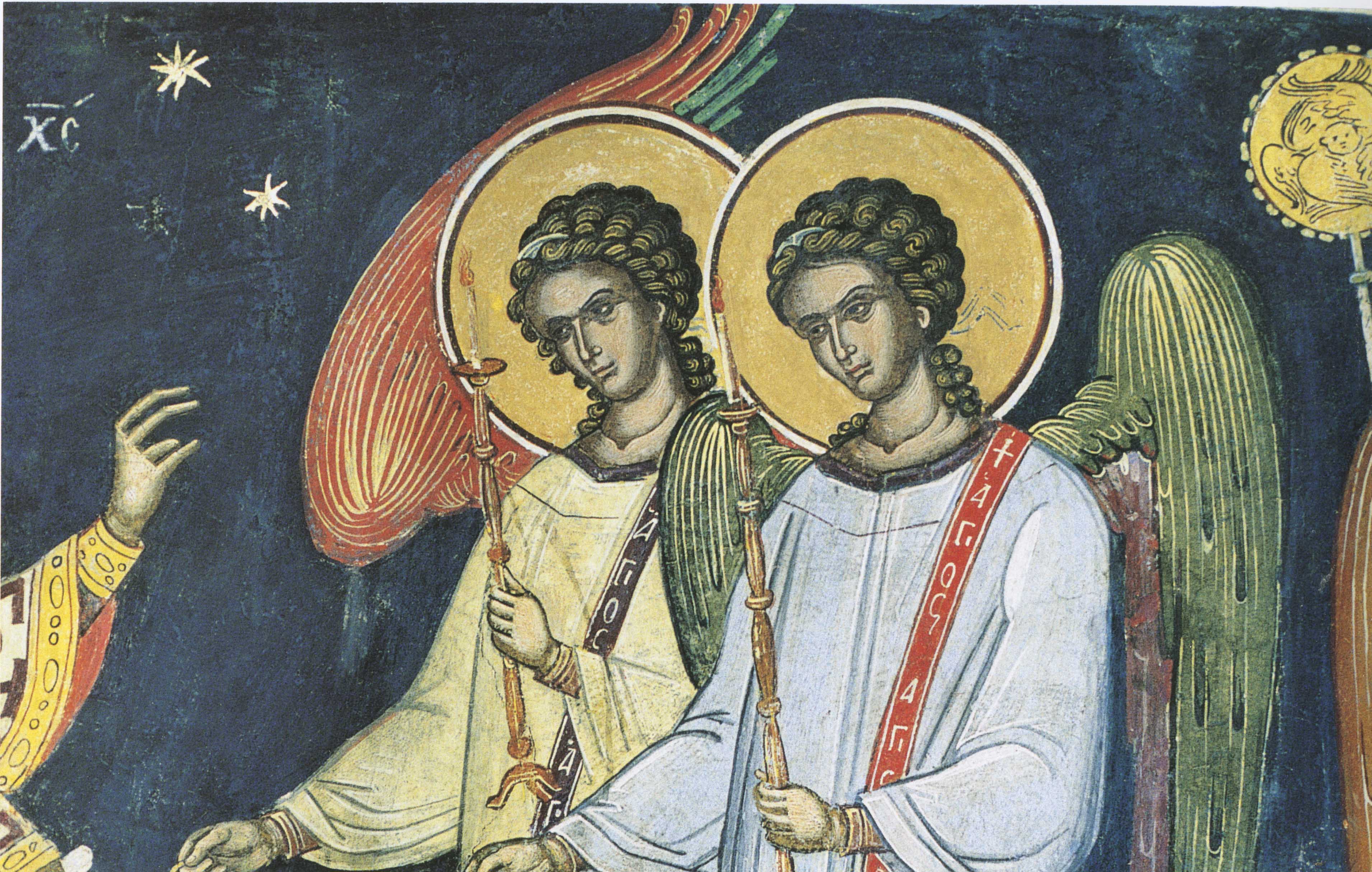 Ангел благословляющий. Православная Византийская иконография ангелов. Икона Небесная Евхаристия. Ангел икона Византия. Икона литургия ангелов.